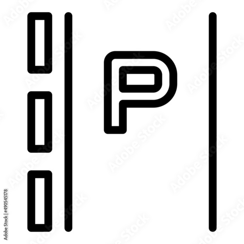 Parking road side icon outline vector. Park garage. Vehicle area