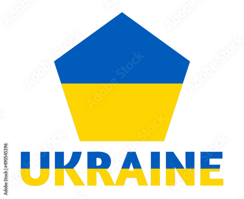 Ukraine Flag icon Symbol Design With Name National Europe Vector Illustration