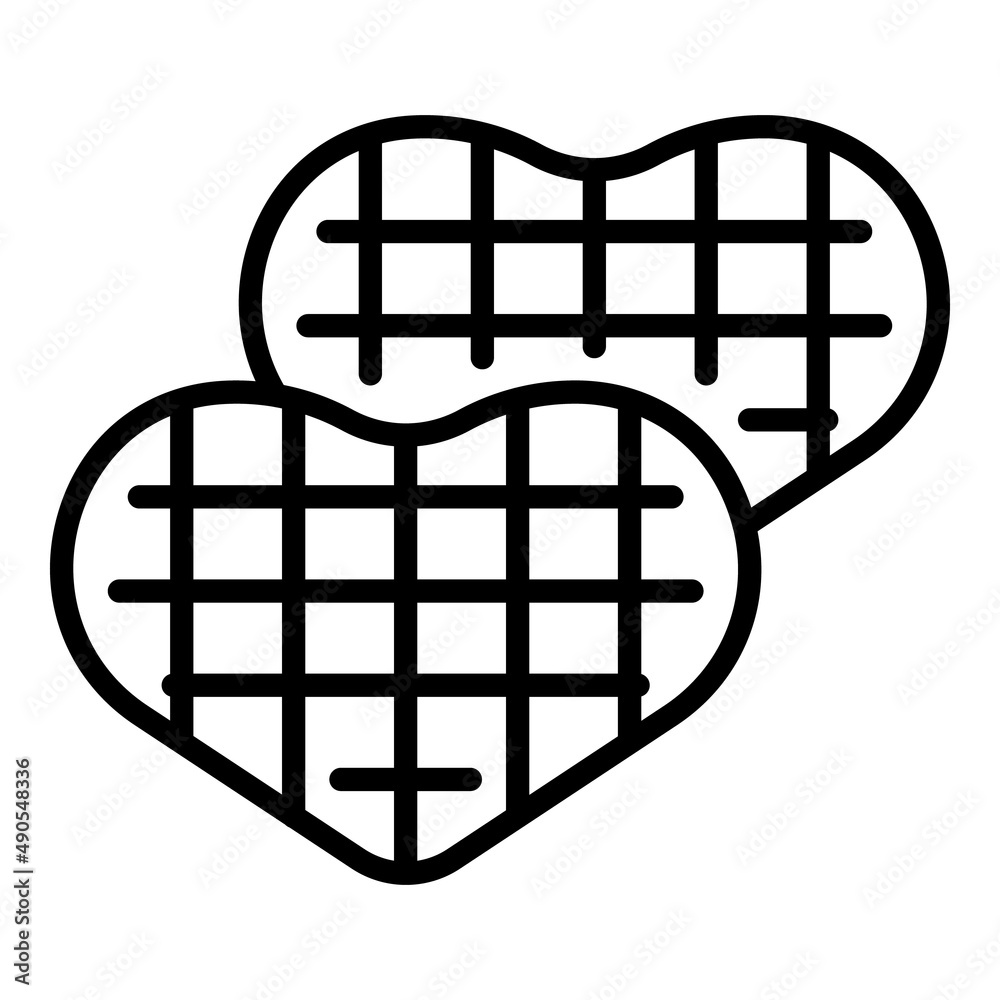 Heart waffle maker icon outline vector. Iron machine. Cooker recipe Heart waffle maker icon outline vector. Iron machine. Cooker recipe