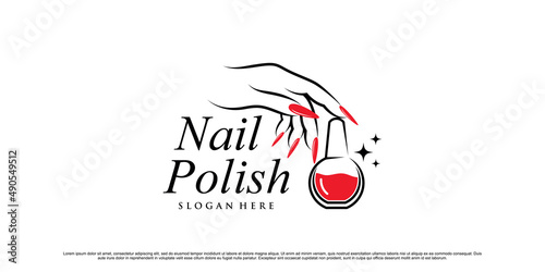 Nail polish or nail studio logo design for beauty salon with unique modern concept Premium Vector