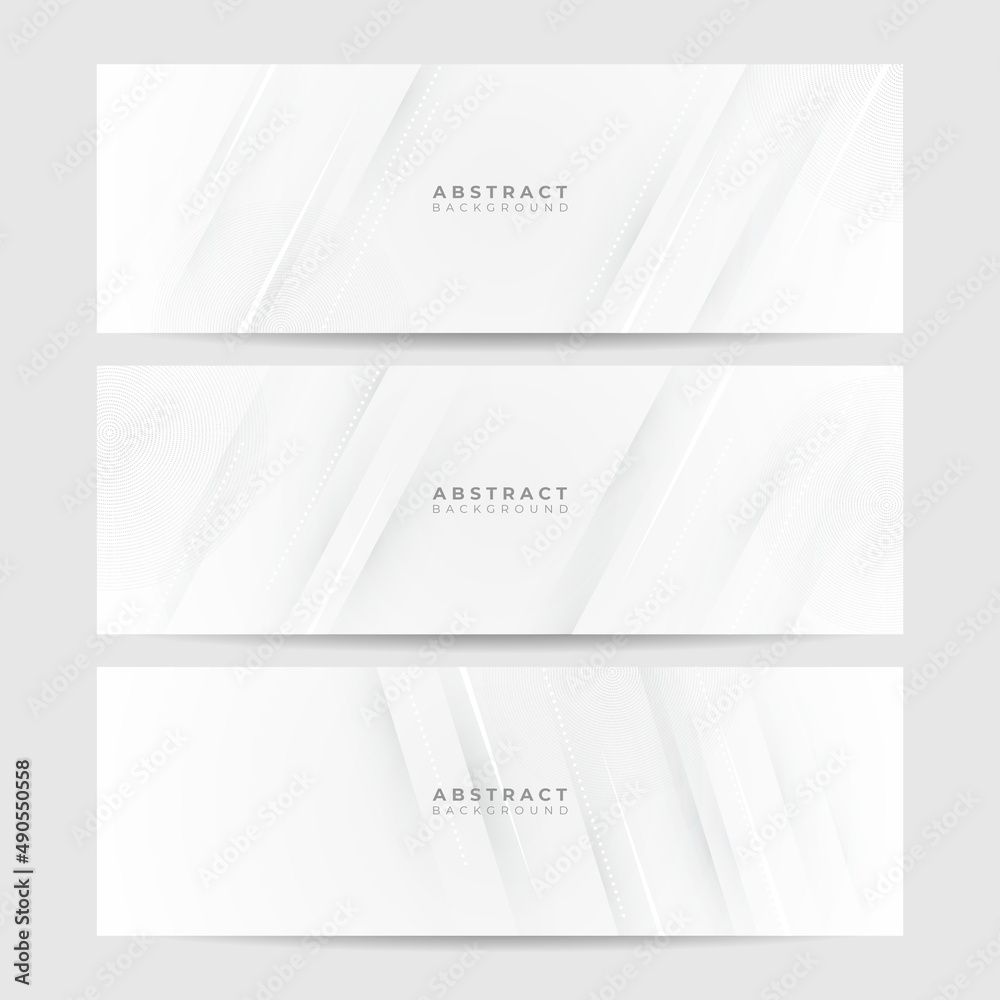 Fototapeta premium Vector abstract graphic design banner pattern background template. White abstract banner background