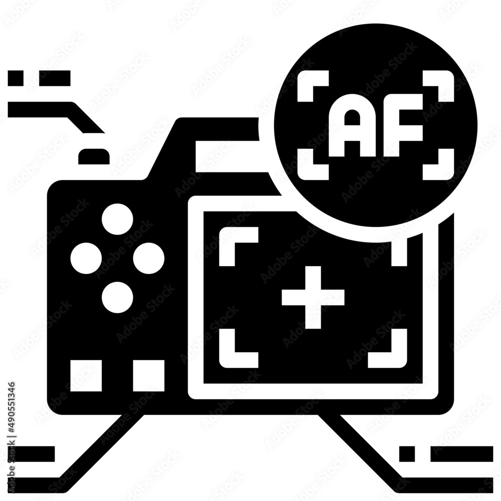 Obraz premium AUTO FOCUS glyph icon,linear,outline,graphic,illustration