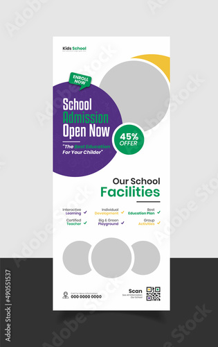 School Roll-up Banner Template or Educational Rollup Banner
