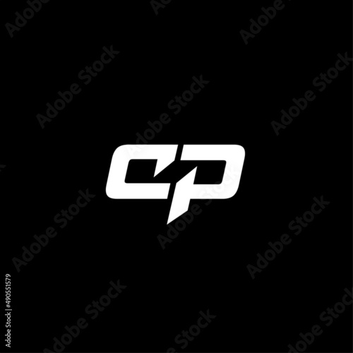Initial letter C and P logo design