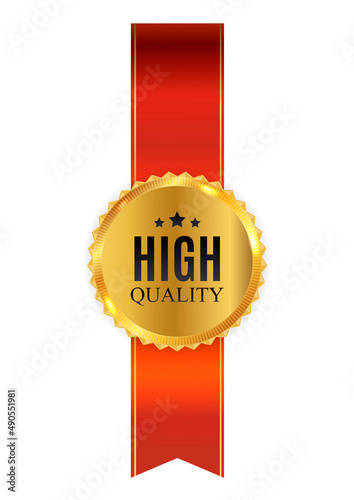 High quality golden label sign. illustration