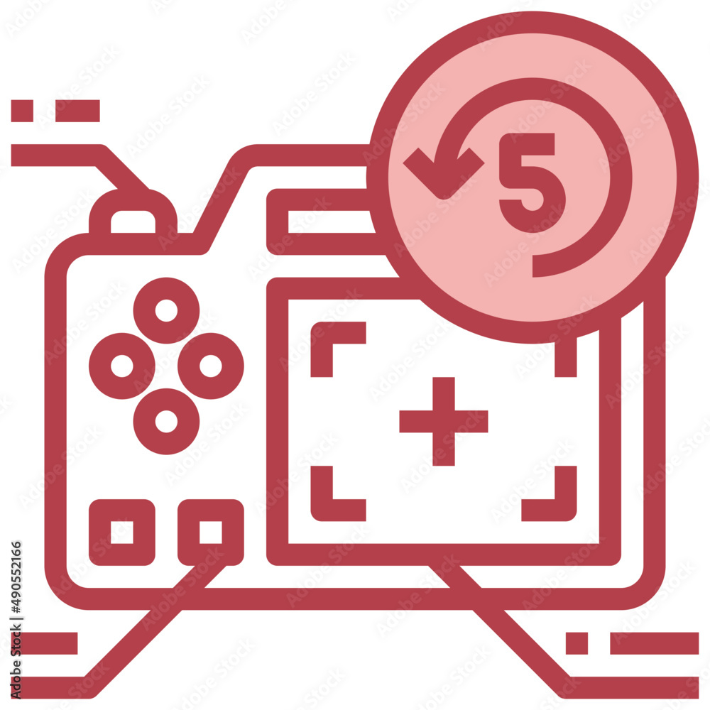 Obraz premium TIMER red line icon,linear,outline,graphic,illustration