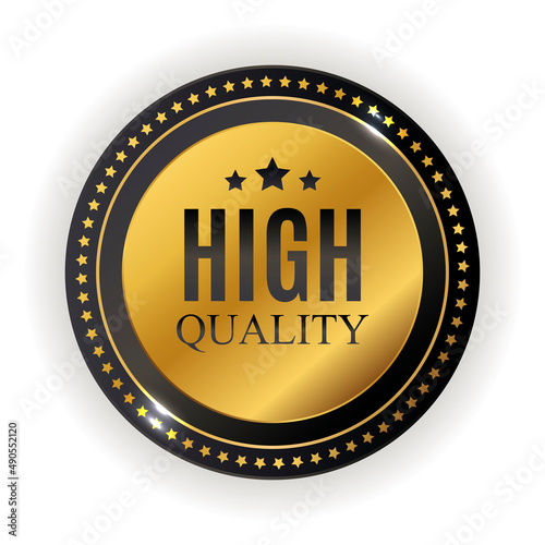 High quality golden label sign. illustration