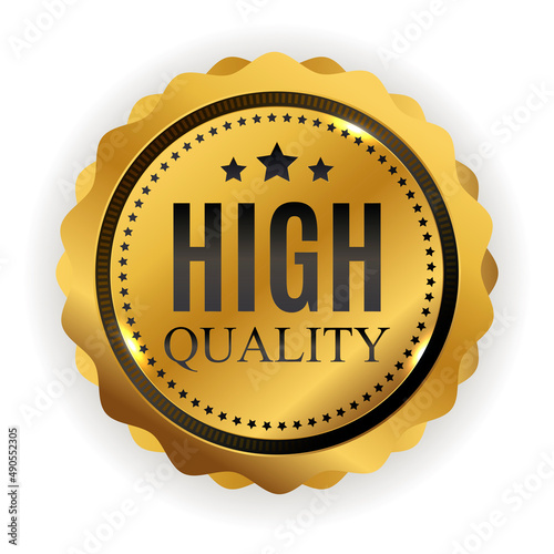 High quality golden label sign. illustration