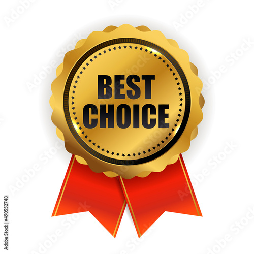 Best choice golden quality label sign. illustration