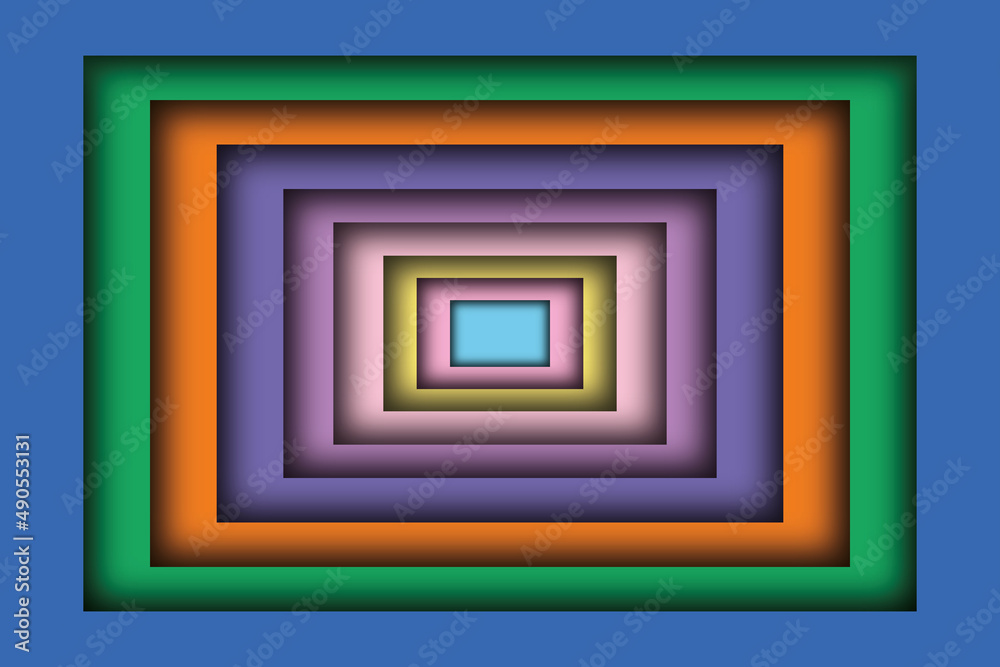 Abstract, multicolored frames in frames pattern. Perspective of colored frames textured background. Abstract, multicolored frames in frames pattern. Perspective of colored frames textured background.