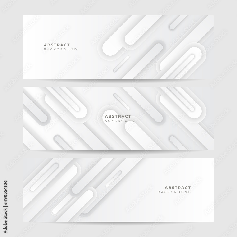 Vector abstract graphic design banner pattern background template. White abstract banner background Vector abstract graphic design banner pattern background template. White abstract banner background