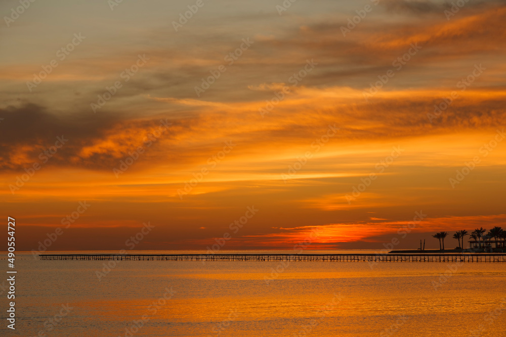 Sonnenaufgang am Roten Meer, El Gouna, Ägypten