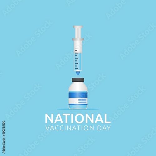 vector graphic of national vaccination day good for national vaccination day celebration. flat design. flyer design.flat illustration.