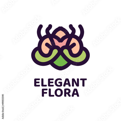 elegant flora flower nature logo concept design illustration