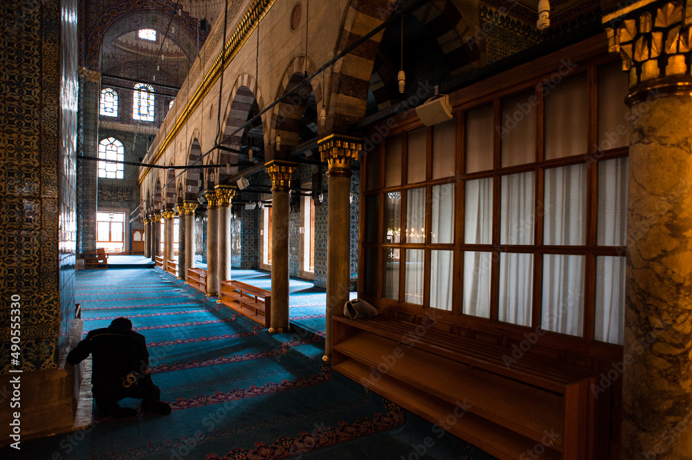 Interiors of the Suleymaniye Mosque in Istanbul