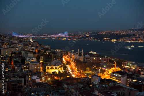 View of sunset in Istanbul from the Galata Tower © irimeiff