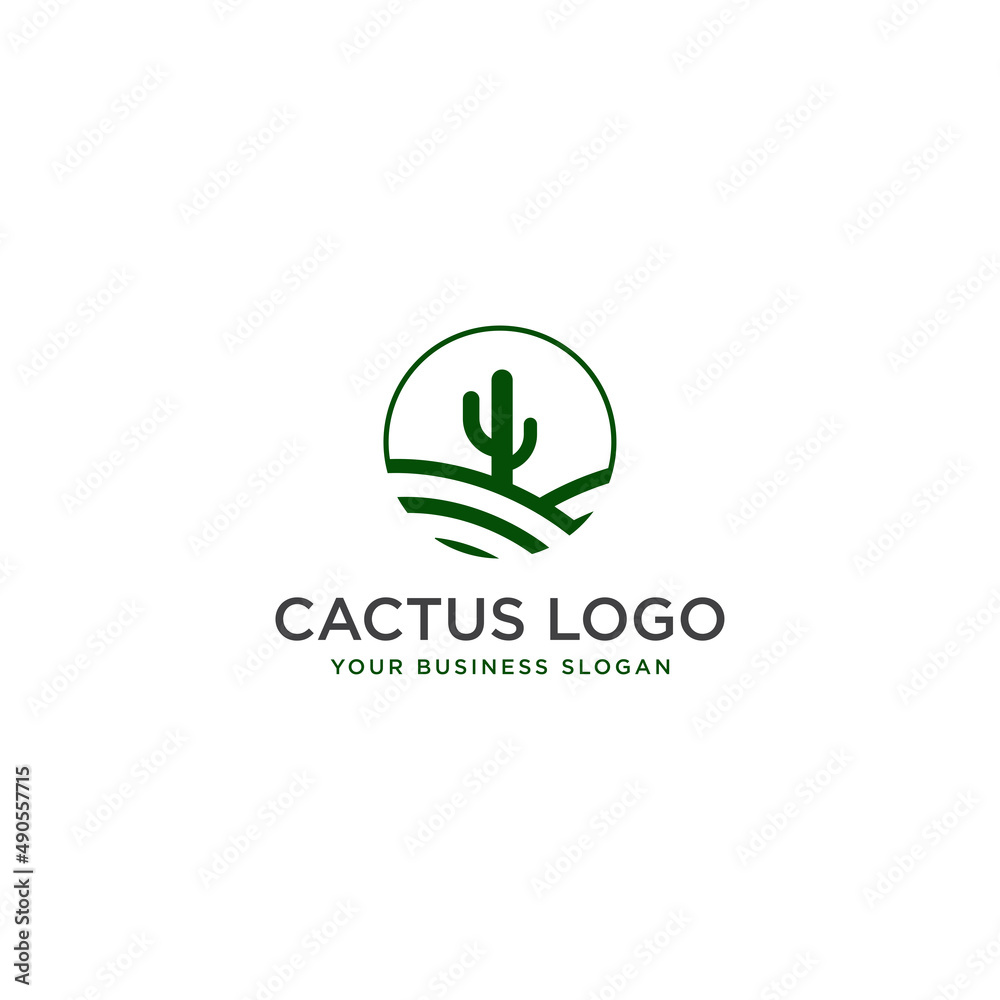 CACTUS AND HILL LOGO DESIGN VECTOR CACTUS AND HILL LOGO DESIGN VECTOR