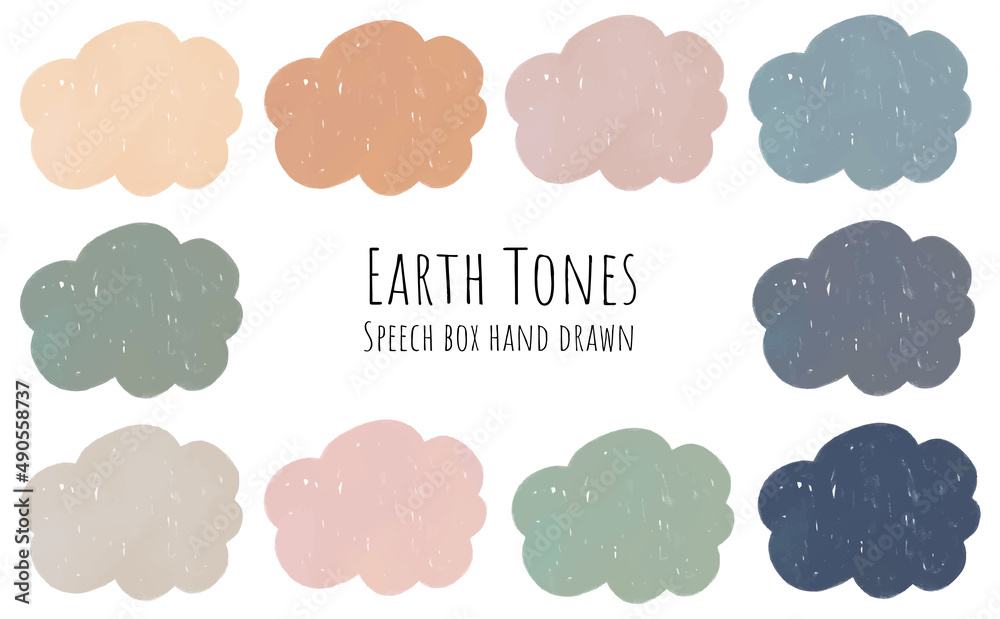 Earth tones Hand drawn speech bubble boxes