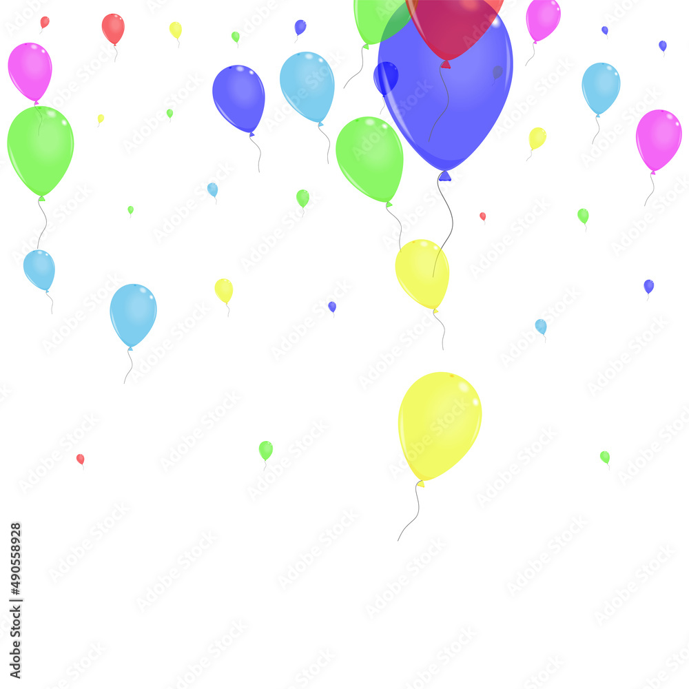Green Helium Background White Vector. Confetti Gift Card. Colorful Entertainment. Multicolor Balloon. Baloon Birthday Banner.