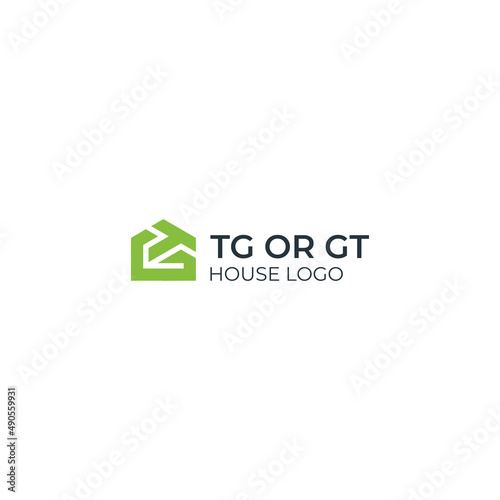 TG OR GT HOUSE LOGO DESIGN VECTOR