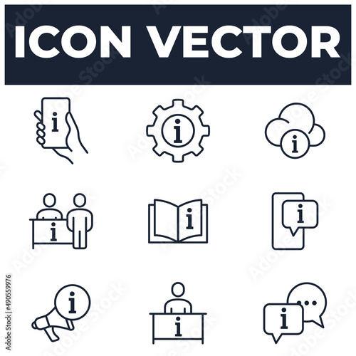 set of Info and Help elements symbol template for graphic and web design collection logo vector illustration