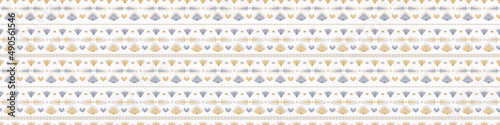 Fotografia, Obraz French blue geometric linen seamless pattern