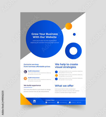 Business Flyer Corporate Flyer Template Geometric shape Flyer Circle Abstract Colorful concepts (ID: 490562331)