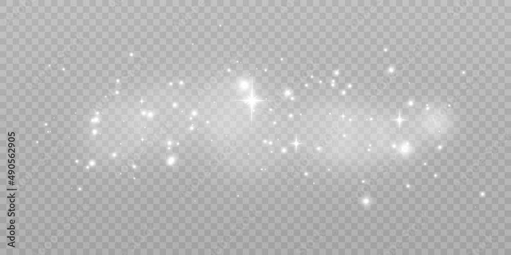 Sparks of dust and bright stars shine with a special light. Vector sparkles on a transparent background. Christmas light effect. Shiny magical dust particles. Sparks of dust and bright stars shine with a special light. Vector sparkles on a transparent background. Christmas light effect. Shiny magical dust particles.