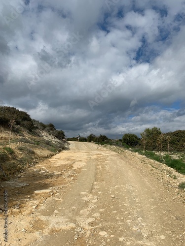 Ground roads and pathway in the fields 