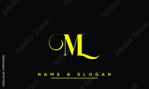 ML,  LM,  M,  L   Abstract  Letters  Logo  Monogram
