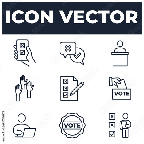 set of Voting elements symbol template for graphic and web design collection logo vector illustration