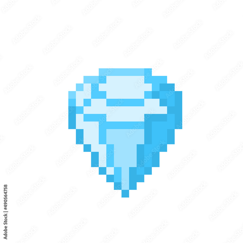 Pixel illustration of a diamond