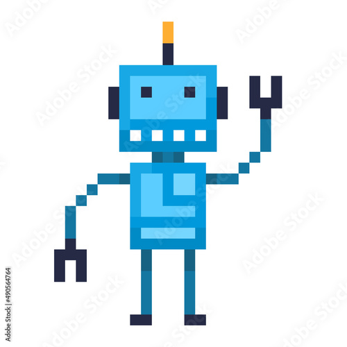 Pixel Illustration of a simple robot