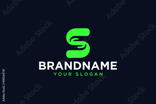 Letter S logo with hands shows caring