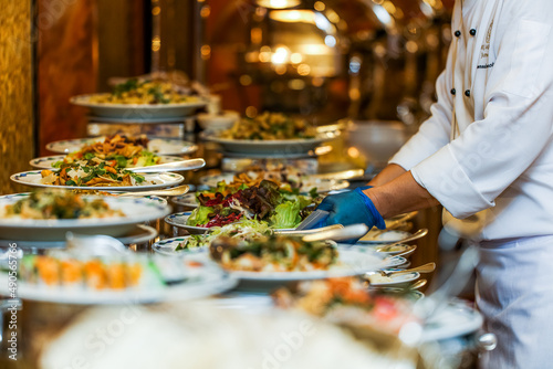 restaurant food on non isolated background 