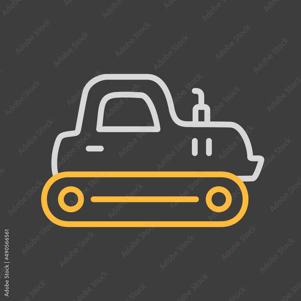 Tractor crawler vector isolated icon