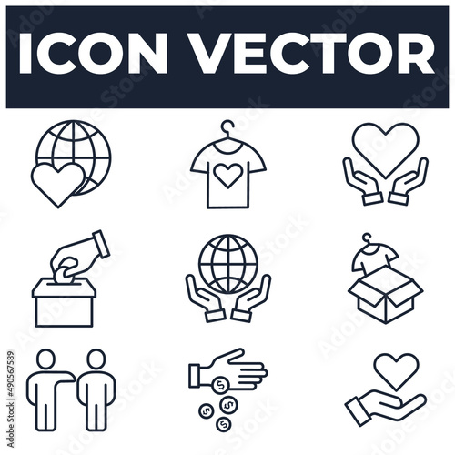 set of Donations and Charity elements symbol template for graphic and web design collection logo vector illustration