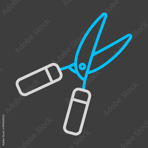 Garden shears vector icon, hedge shears sign