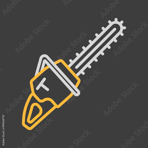 Garden chainsaw isolated vector icon