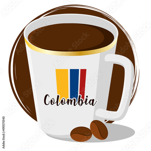 Isolated cup of Colombian coffee Colombia Vector illustration