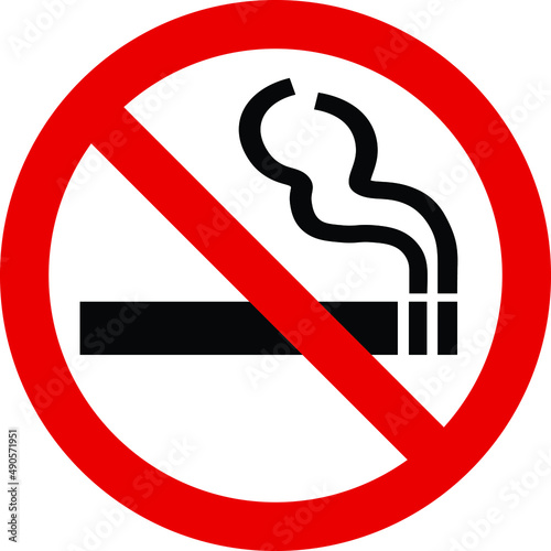 Red Symbol of no smoking zone