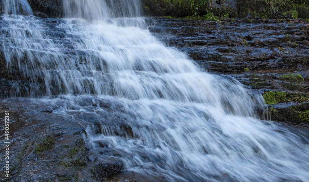 Fototapeta premium Waterfall in the Iruerrekaeta ravine, Arze valley, Navarre Pyrenees