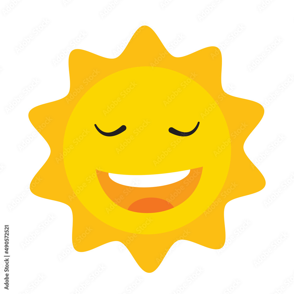 Cute Sun icon illustration on white