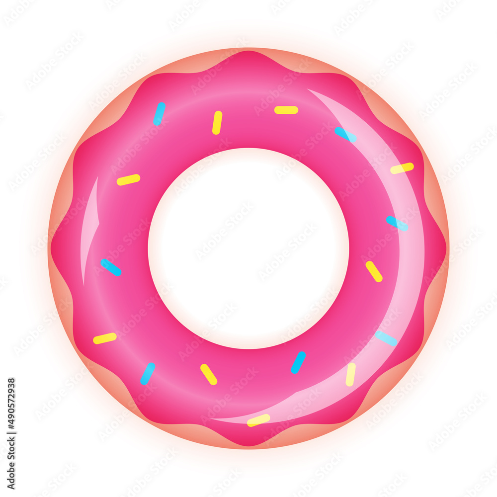 Realistic donut circle for swimming isolated on white. Illustration Realistic donut circle for swimming isolated on white. Illustration