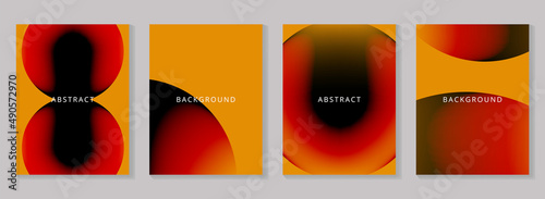 Gradient background set. Abstract cover, wall arts with colourful geometric shapes and liquid color. Website and banner.