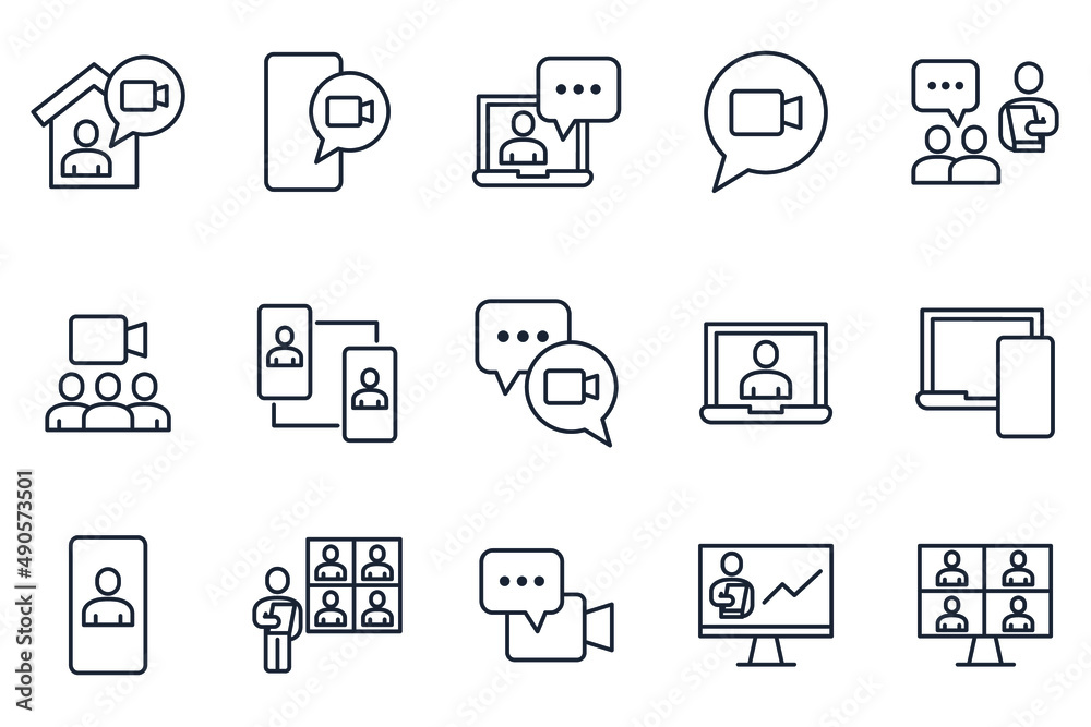 set of Video Conference elements symbol template for graphic and web design collection logo vector illustration set of Video Conference elements symbol template for graphic and web design collection logo vector illustration
