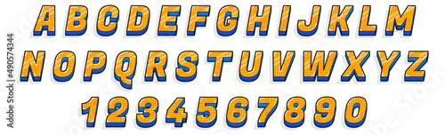 Comic alphabet. Retro superhero style abc font