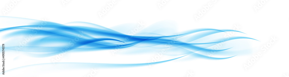 Obraz premium Abstract blue leaping into the distance Wave on white Background. Illustration