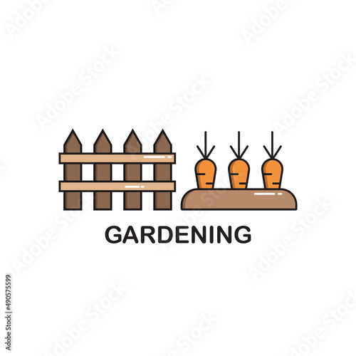 Gardening Concept Icon isolated on white background. Illustration