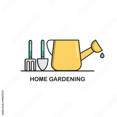 Home Gardening Concept Icon isolated on white background. Illustration